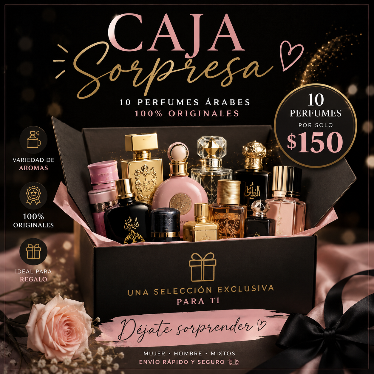 🎁 Caja Sorpresa – 10 Perfumes Árabes Originales